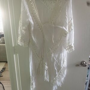 White Lace Trim Cover-Up